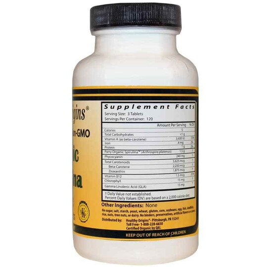 Organic Spirulina 500 Mg, HLO
